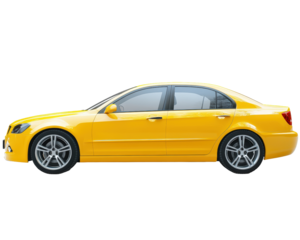 Isolated Yellow Sedan Car