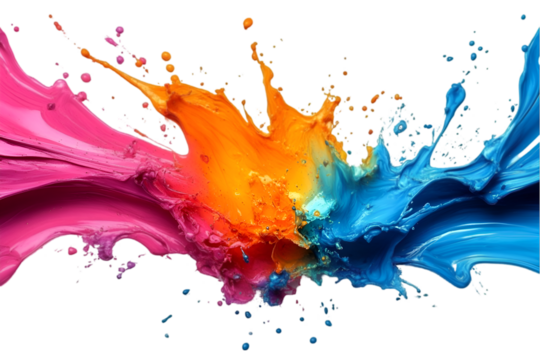 Vibrant splashes of various colors blend seamlessly