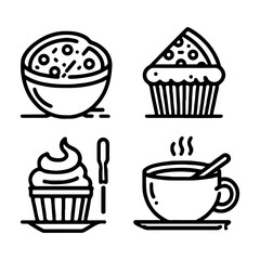 bread icon minimal lines on white background