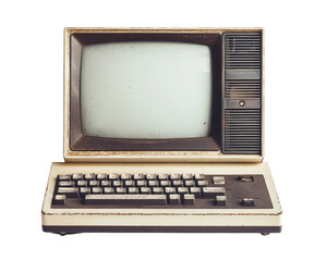 Isolated Old Dirty Computer and Keyboard