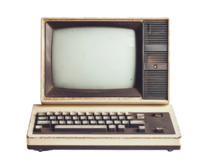 Isolated Old Dirty Computer and Keyboard