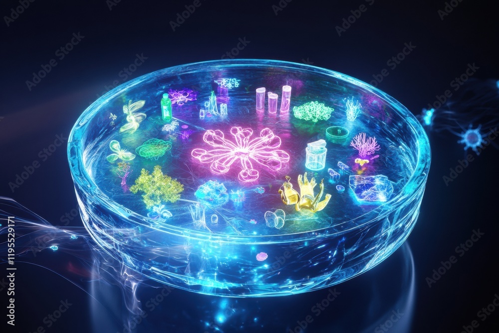 Aufkleber creative shield protecting against harmful microbes in a futuristic laboratory setting. generative a