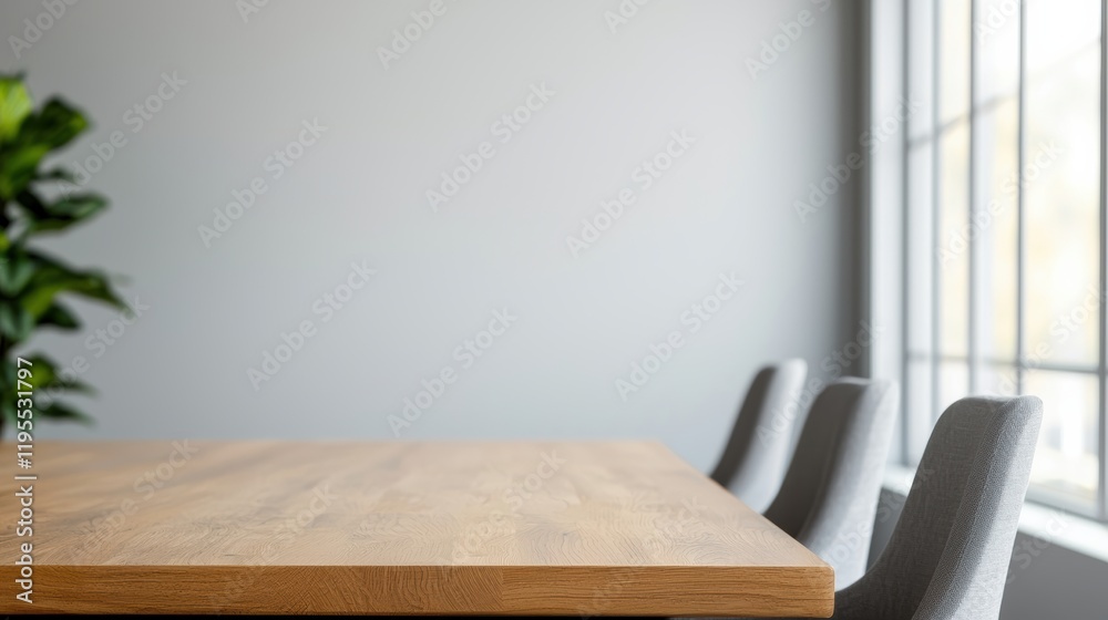 Aufkleber bright office with empty table fostering deep focus during meetings