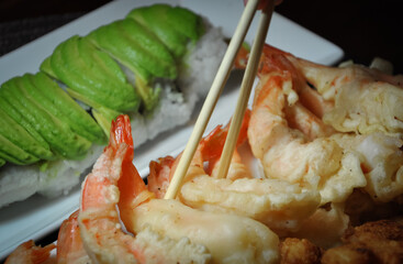 Fried shrimp on a plate