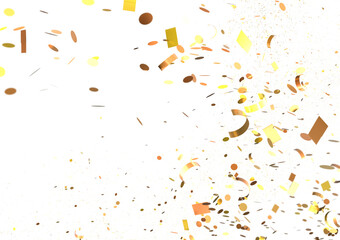 Enchanting Euphoria: Breathtaking 3D Illustration of Enchanting gold Confetti