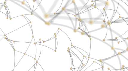 Abstract Network Connection Pattern with Golden Spheres