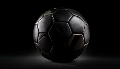 black soccer ball against black background
