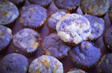 Cheese and purple yam muffins