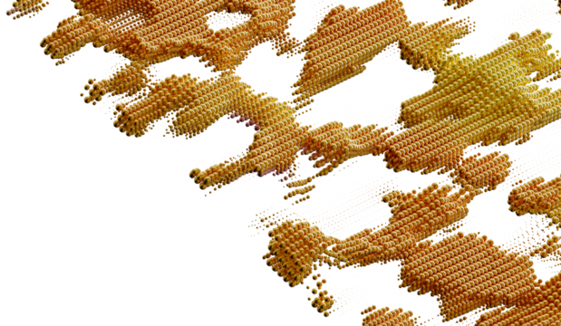 Golden spheres abstract background. 3D render. Luxury texture. Stock photo.