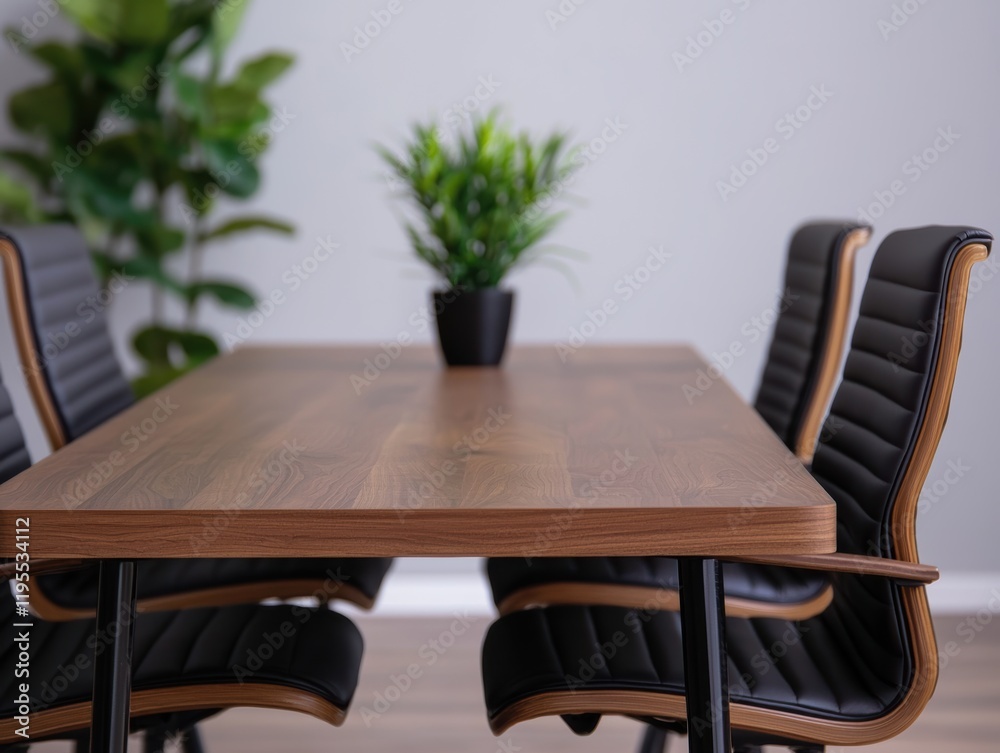 Poster Clean corporate table with essential items supporting focused workflow