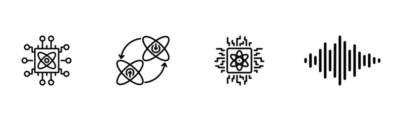 Quantum Computing Icons set.