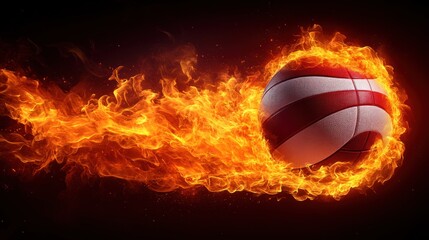 Fototapeta premium Fiery basketball in motion. (1)