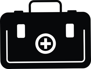 First aid kit bag silhouette,First aid kit bag black vector icon