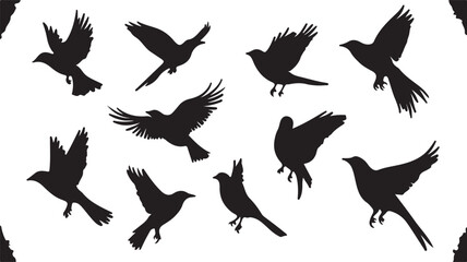 Whispering Wildlife: Enchanting Animal Silhouettes vector illustration |
