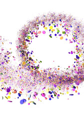 Sunburst and colorful confetti background frame illustration transparent PNG