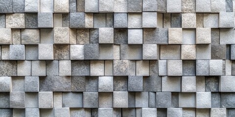 Abstract Grey Stone Cube Wall Texture