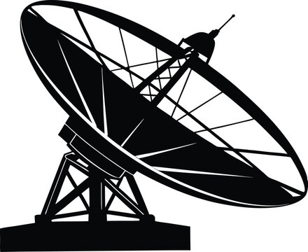 recommend clip art: Large satellite dish antenna icon silhouette vector