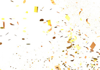 Enchanting Euphoria: Breathtaking 3D Illustration of Enchanting gold Confetti