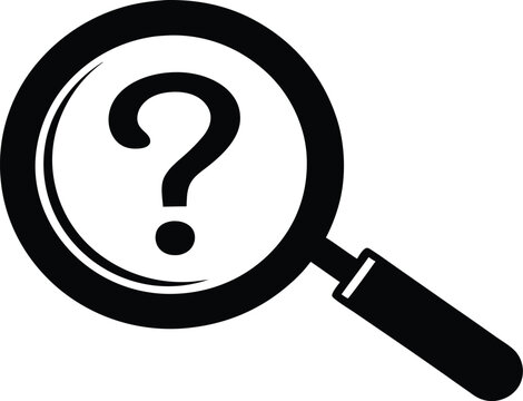 recommend clip art: Magnifying glass question mark silhouette,Magnifying glass black vector icon