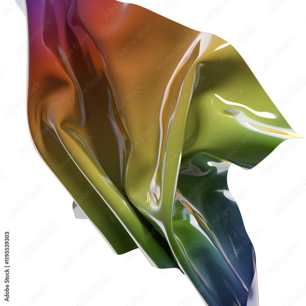 Poster fluid design twisted shapes holographic 3d abstract background iridescent wallpaper