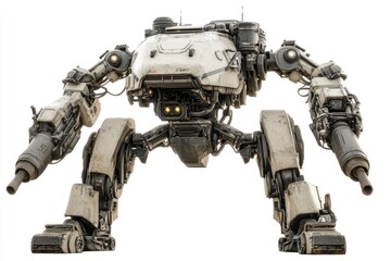 Powerful Armored Mech Robot Stands Ready For Action