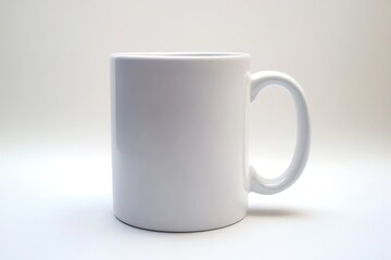 Fototapeta premium Plain white coffee mug on white background.