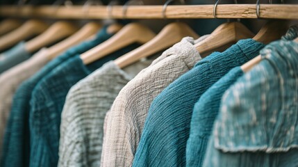 Soft Knitwear Collection on Wooden Hangers