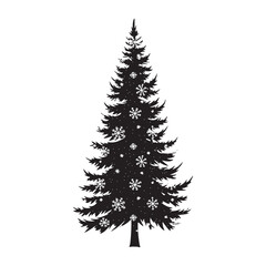Christmas tree black silhouette vector illustration isolated on a white background