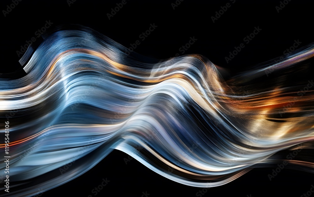 Poster abstract light trails create a mesmerizing flow, blending colors and forms. ideal for backgrounds or