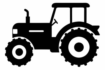 Farm Tractor Silhouette Illustration