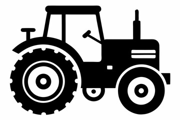Farm Tractor Silhouette Illustration