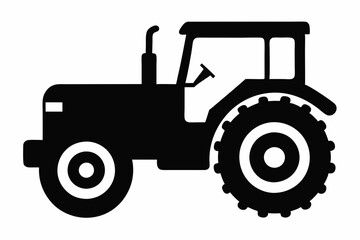 Farm Tractor Silhouette Illustration