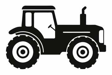 Farm Tractor Silhouette Illustration