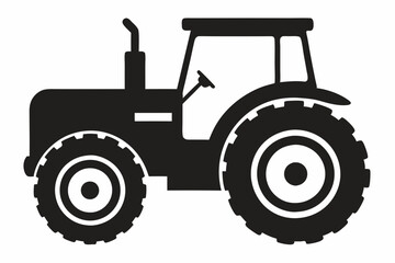 Farm Tractor Silhouette Illustration