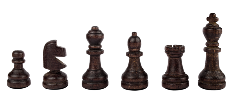 black chess pieces isolated on transparent background - Powered by Adobe