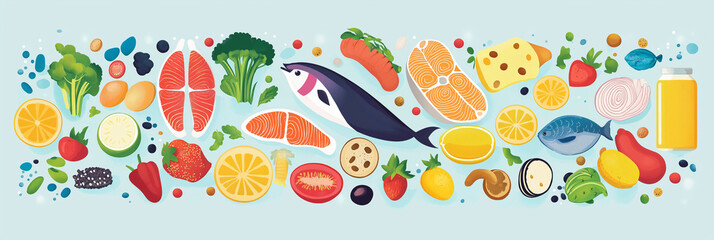 Naklejka premium Homocysteine metabolism. Nutrition cardiovascular. Health disease. A dietary infographic showcasing foods high in folate for nutritional awareness.