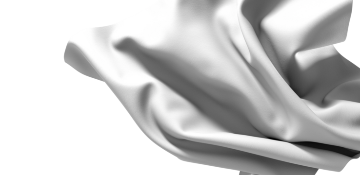 White Fabric Drape Isolated on White Background