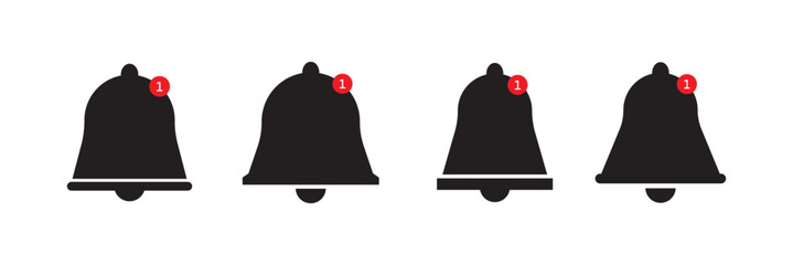 Notification bell icon set