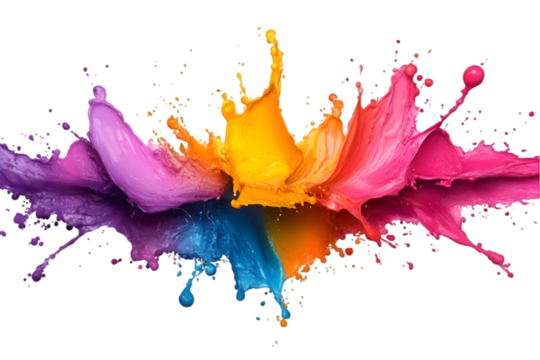 Vibrant splashes of various colors blend seamlessly