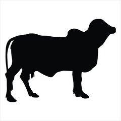 cow silhouette vector illustration