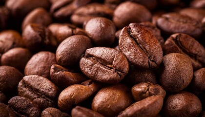 Naklejka premium close up of rich roasted coffee beans