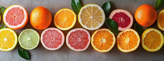 Panoramic food background with assortment of fresh organic fruits and vegetables