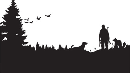 Naklejka premium Whispering Wildlife: Enchanting Animal Silhouettes vector illustration |