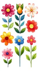 A vibrant collection of floral bouquets, leaves, and compositions. Perfect for wedding decor, digital designs, and romantic themes.