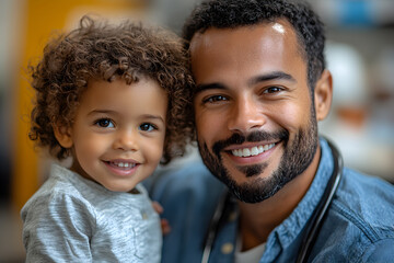 Pediatrician Caring for Child in Medical Office