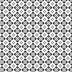 Seamless pattern with decorative ornament, template with striped black white squares texture . Modern tile.