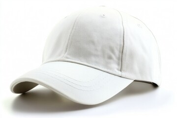 Fototapeta premium Isolated White Baseball Cap on Clean White Background for Casual Attire Showcase