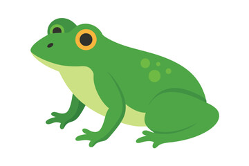Green Frog Cartoon on Lily Pad

