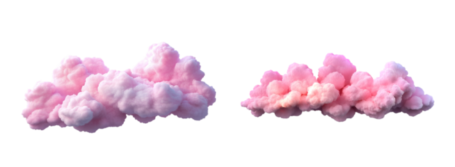 out pink clouds on white backgrounds