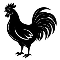 Rooster silhouette vector illustration